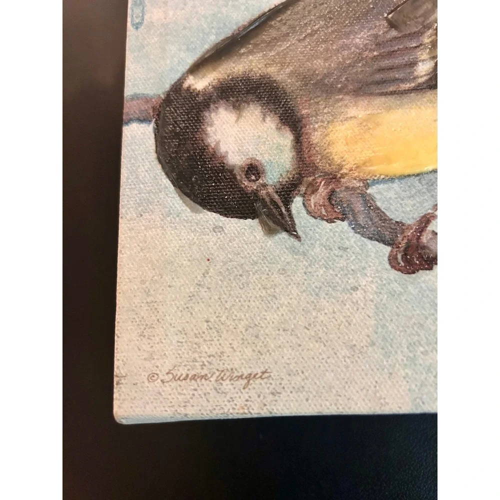 Susan Winget Bird Canvas Wall Art Chickadee Print Square Nature Decor 2015 8